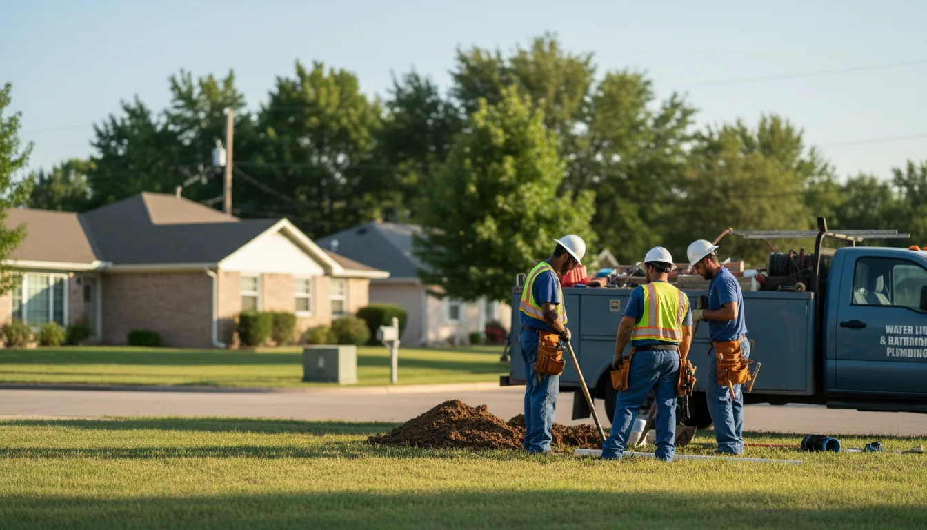 Residential water line and bathroom plumbing service in Pomona, KS